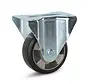 Rotelle fisse in gomma elastica nera - 125mm - 300kg