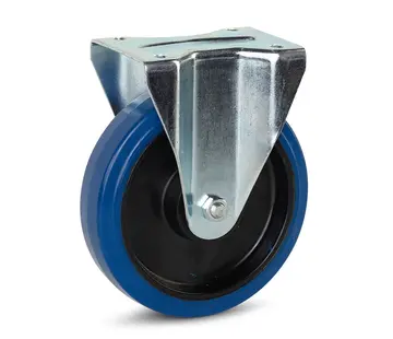 MESO Ruota fissa in gomma elastica blu 200mm - 350kg
