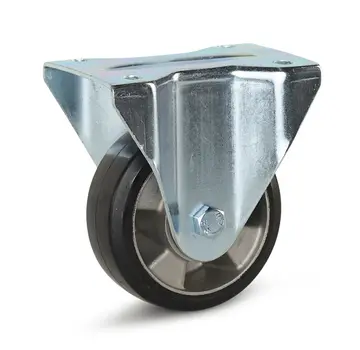 MESO Rotelle fisse in gomma elastica nera - 125mm - 300kg