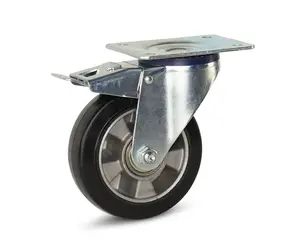 12 Ruote Girevoli Da 2,5 Cm Con Piastra E Cuscinetto - Base In Gomma, Carico 5kg Cad. - Per Mobili, Carrelli, Librerie