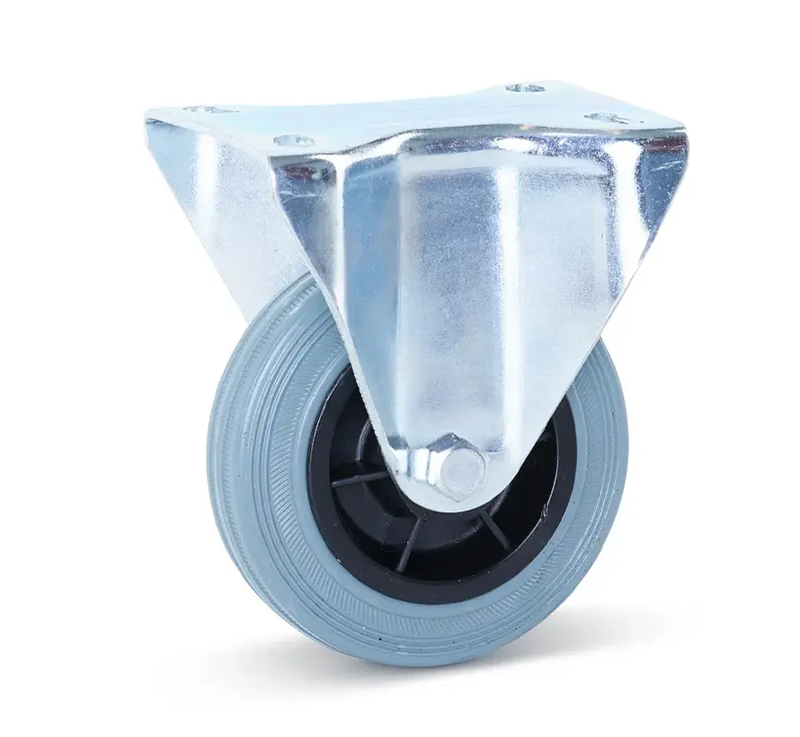 Grigio ruote fissa di Gomma 100 mm - 75 kg  - Senza aloni