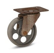 MESO Rotelle dal design retrò vintage con piastra superiore - Ghisa - 100 mm - 90 kg