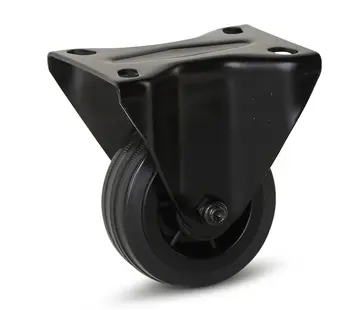 MESO Ruota fissa in gomma nera - 80 mm - 60 kg