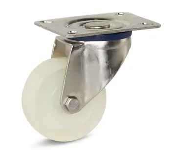 MESO Ruota girevole in nylon in acciaio inox con piastra superiore - 80mm - 140kg