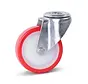 Ruota girevole in acciaio inox PU con foro centrale - 100mm - 180kg