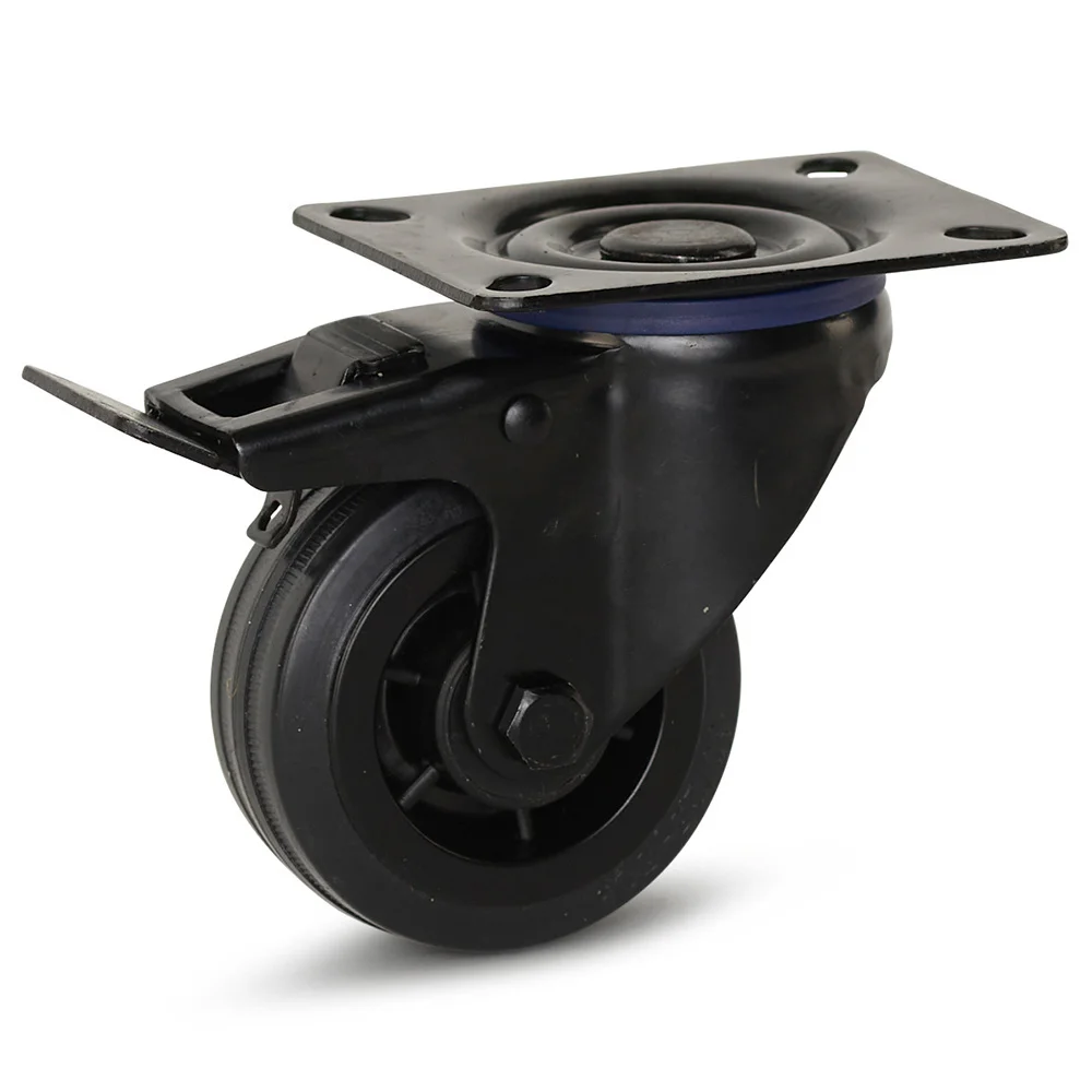 RUOTA IN GOMMA CON SUPPORTO A PIASTRA GIREVOLE 85 Mm 1500206 - Foto 5