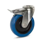 MESO INOX Ruote girevole di Gomma Elastica Blu 125 mm - 120 kg