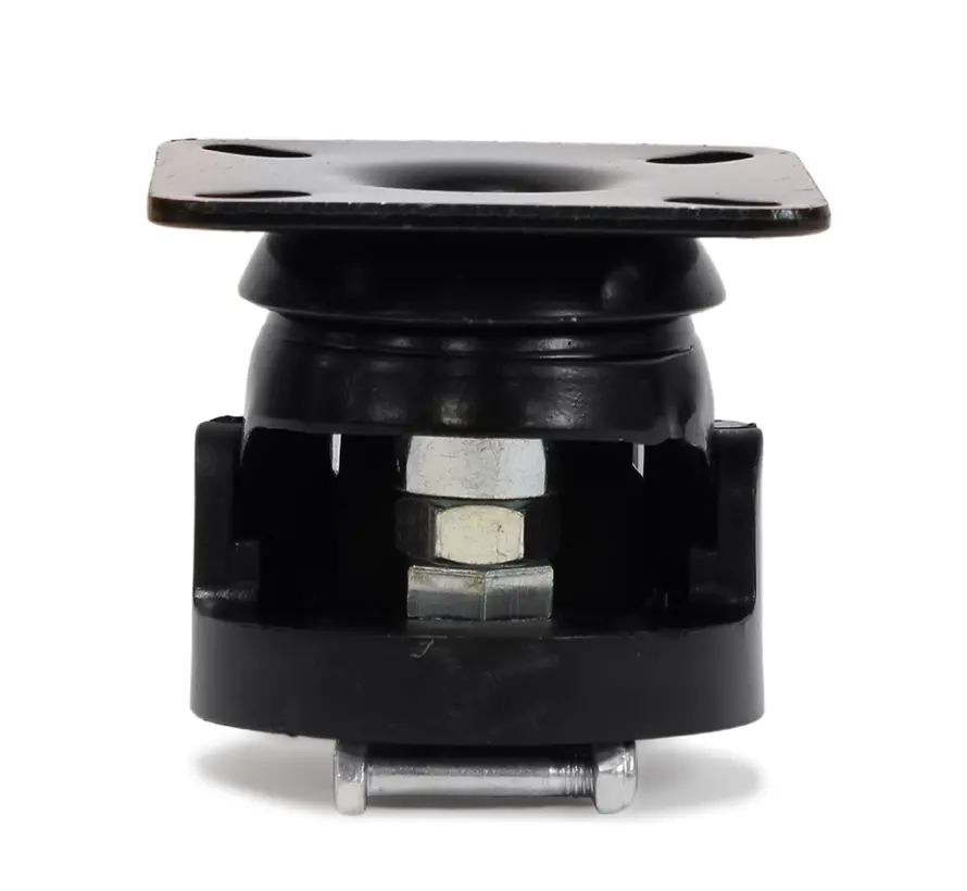 Ruota girevole in nylon nero per impieghi gravosi con piastra superiore - 50mm - 150kg