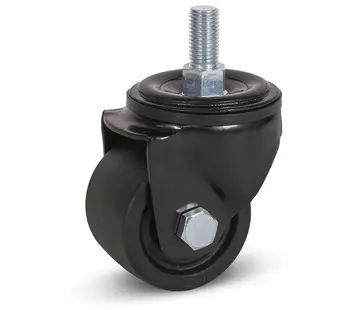 MESO Ruota girevole in nylon nero per impieghi gravosi con filettatura - 65mm - 500kg