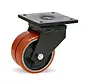 Doppia ruota girevole extra pesante in PU con piastra superiore - 150 mm - 1250 kg