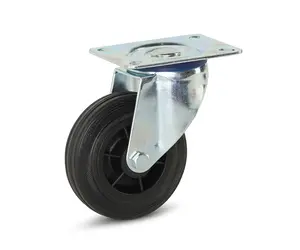 Set 4 Ruote Gomma Rossa 50mm - Portata 100kg, Con Freno - Made In Italy - Foto 9