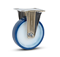 Ruota fissa in acciaio inox blu PU - 125mm - 220kg