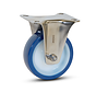 Ruota fissa in acciaio inox blu PU - 100mm -180kg