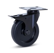 MESO Ruota girevole per mobili nera frenata con piastra superiore - 100mm - 90kg