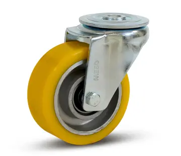 MESO Ruota girevole in PU per impieghi gravosi con foro per bulloni - 100 mm - 332 kg