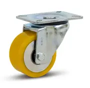 MESO Ruota girevole per impieghi gravosi in PU con piastra superiore - 80mm - 300kg
