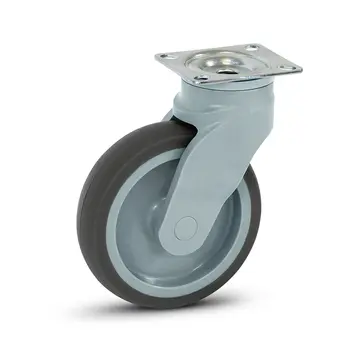 MESO Ruota girevole in plastica grigia con piastra superiore - 125mm - 100kg