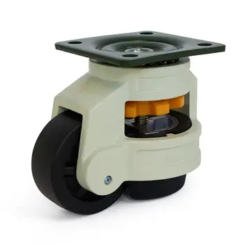 MESO Ruota girevole di sollevamento in nylon nero con piastra superiore - 75mm - 750kg