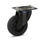 Rotelle in gomma nera con piastra superiore - 100mm - 75kg - Fase di uscita
