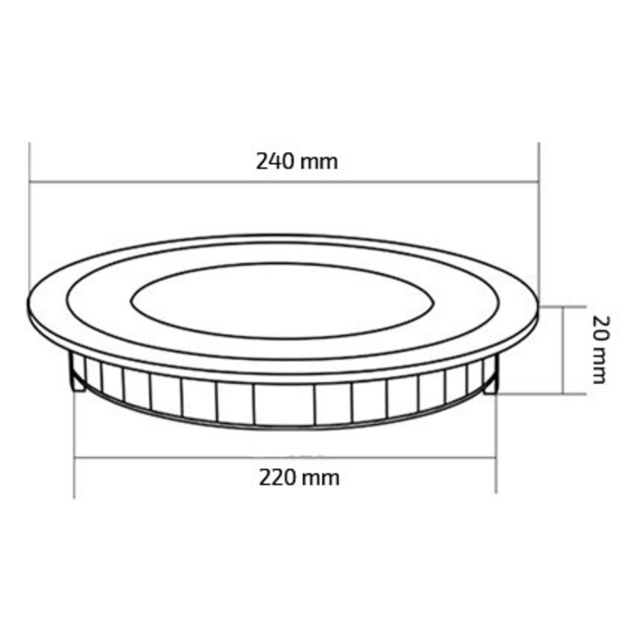 LED Downlight UltraSlim rond wit 20W-6