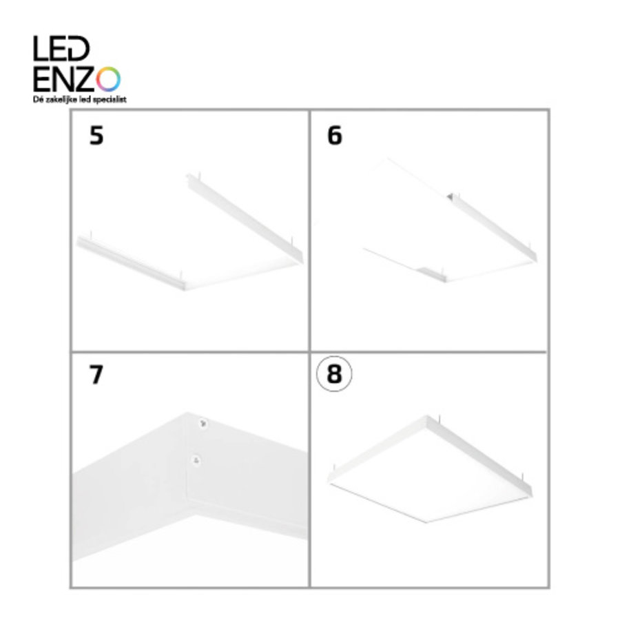 Opbouwkit voor LED paneel 120x30cm met schroeven-5