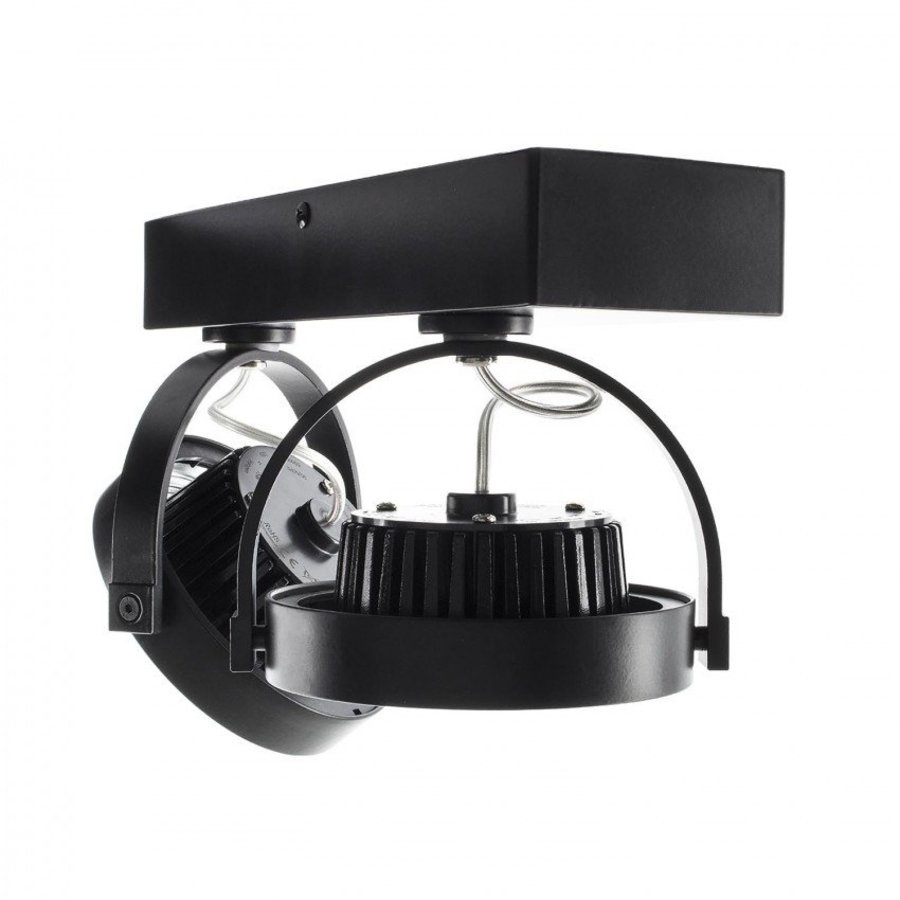 Zwarte verstelbare CREE-COB 30W AR111 LED plafondlamp met 2 spotlights (dimbaar)-5