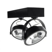 thumb-Zwarte verstelbare CREE-COB 30W AR111 LED plafondlamp met 2 spotlights (dimbaar)-3