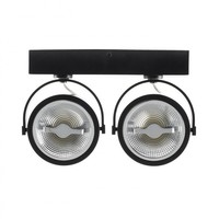 thumb-Zwarte verstelbare CREE-COB 30W AR111 LED plafondlamp met 2 spotlights (dimbaar)-6