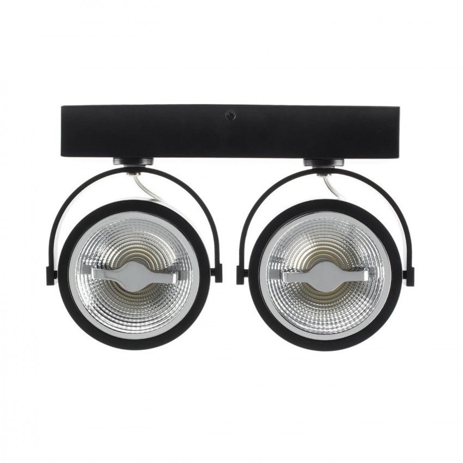 Zwarte verstelbare CREE-COB 30W AR111 LED plafondlamp met 2 spotlights (dimbaar)-6