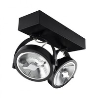 thumb-Zwarte verstelbare CREE-COB 30W AR111 LED plafondlamp met 2 spotlights (dimbaar)-2