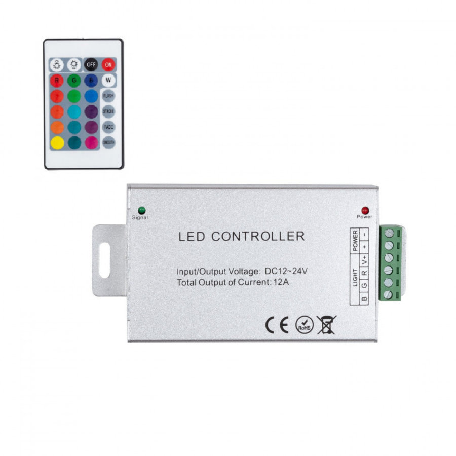 JEP spek puzzel LED-strip schakelaar + RF-afstandsbediening met dimmer en 24 knoppen 12 /  24V RGB - Led Enzo