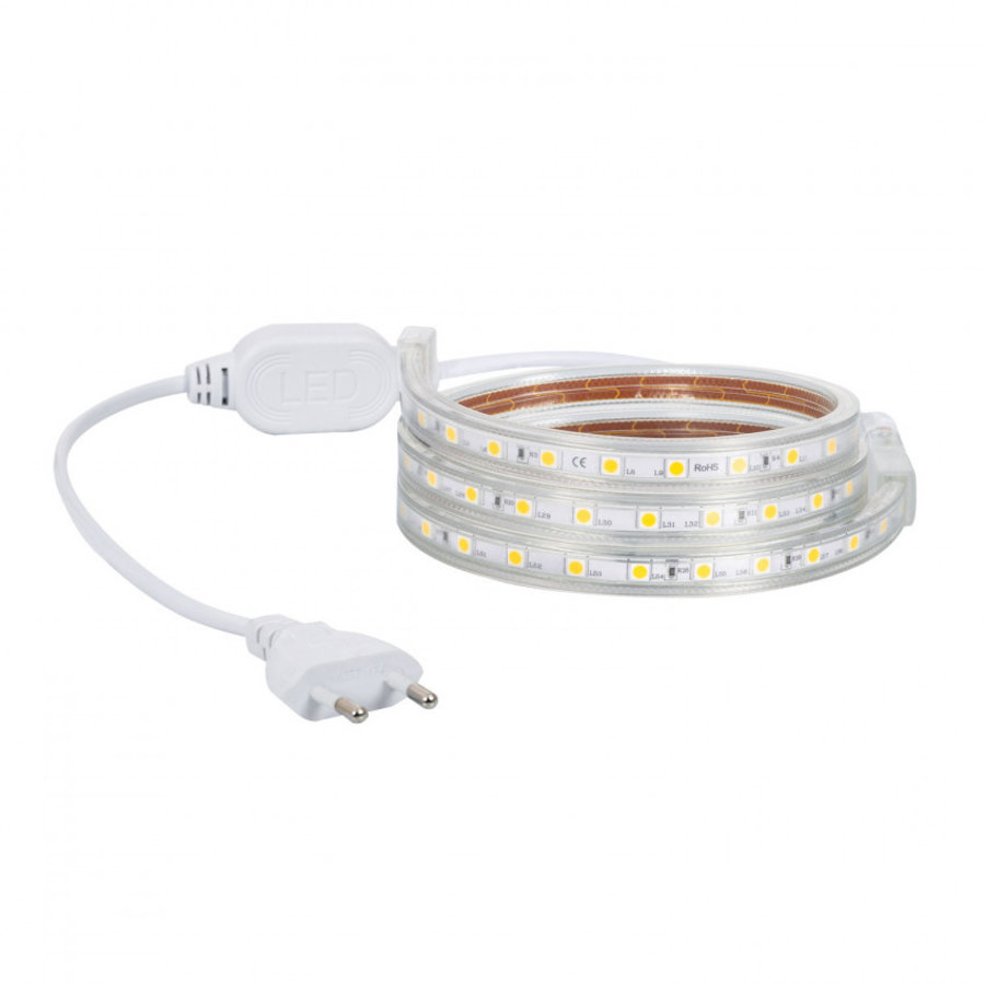 LED Strip, dimbaar 220V AC, 60 LED/m Geel op maat 100cm-2