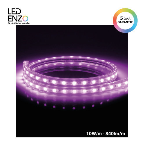 LED Strip, dimbaar 220V AC, 60 LED/m Violet op maat 100cm 