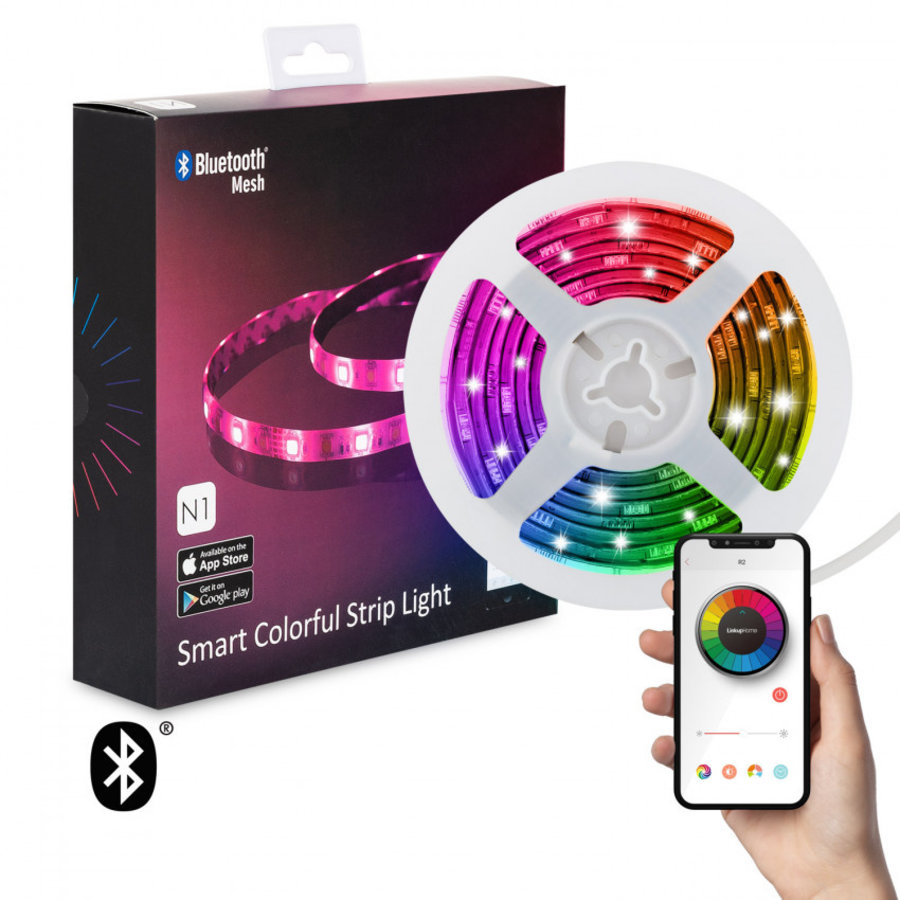 LED Strip Kit Multicolor Bluetooth Smartphone 8W met Voeding-2