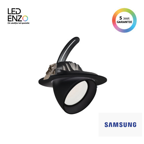 LED Spotlight zwart rond verstelbaar 38W 125lm/W Samsung 