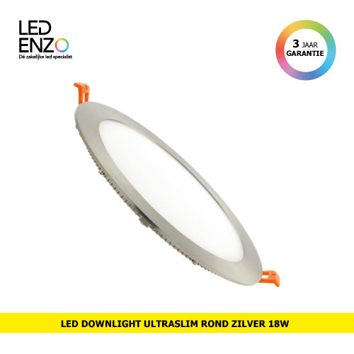 LED Downlight UltraSlim rond zilver 18W 