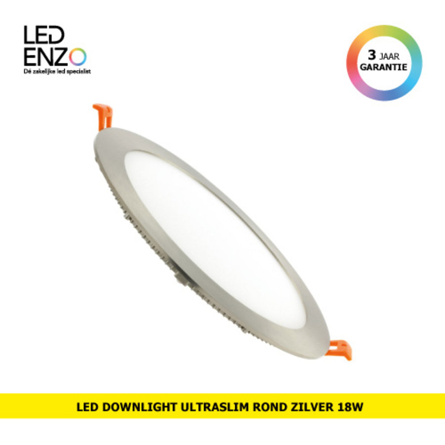 LED Downlight UltraSlim rond zilver 18W-1