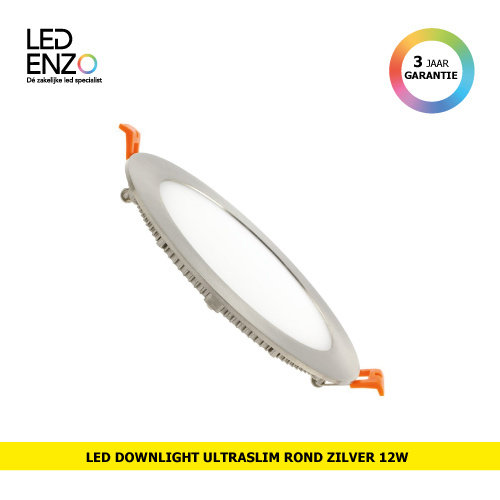 LED Downlight UltraSlim rond zilver 12W 