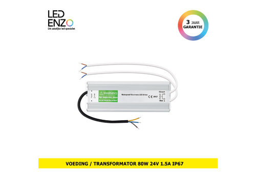 Voeding Waterdicht 24V DC 80W 3.3A IP67 