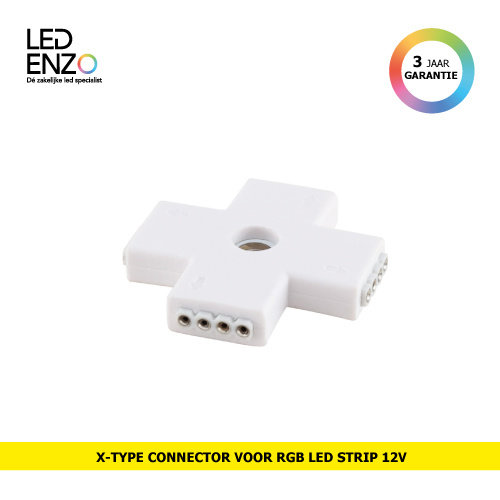 X-type Connector voor RGB LED strips 12V 