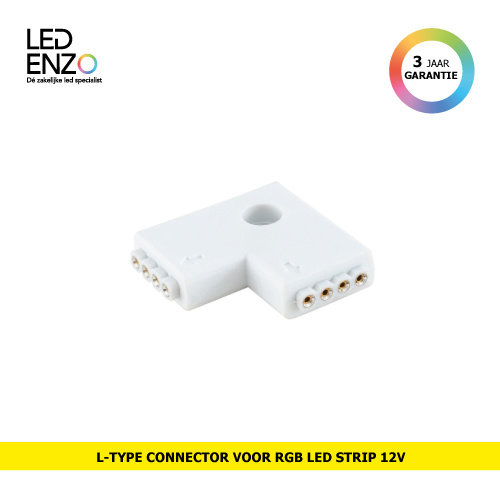 L-type Connector voor RGB LED strips 12V 