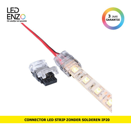LED Strip Connector met stroomdraad verbinden zonder solderen IP20 