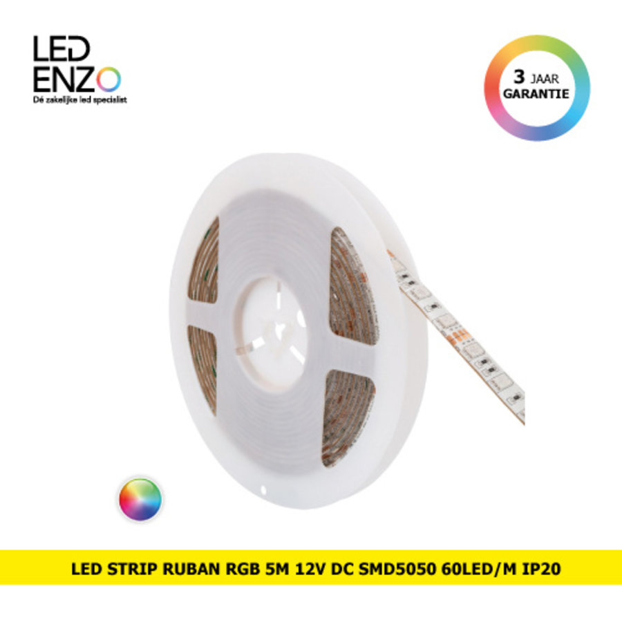 LED Strip Ruban 12V DC SMD5050 60LED/m RGB IP20 5 meter-2