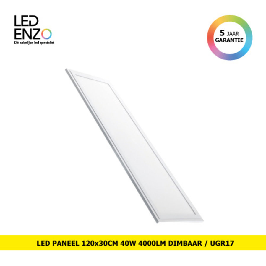 LED Paneel dimbaar 120x30cm 40W 4000lm UGR17-1