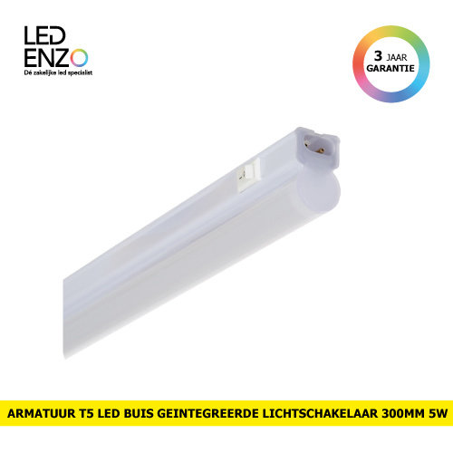 LED Armatuur T5 300mm met geïntegreerde schakelaar 5W 