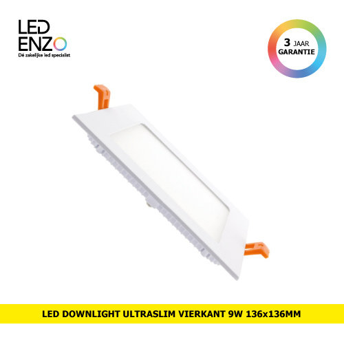 LED Downlight UltraSlim vierkant wit 9W 
