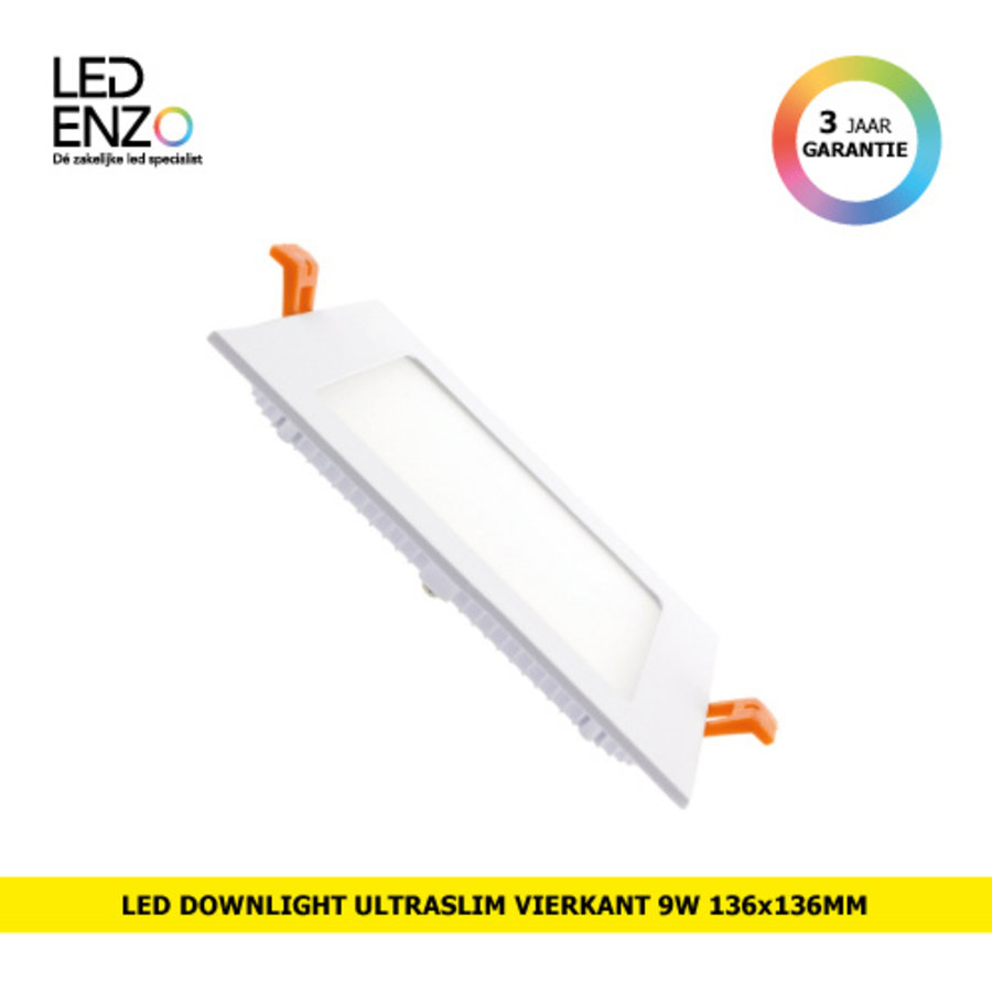 LED Downlight UltraSlim vierkant wit 9W-1