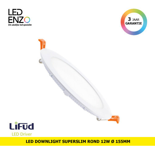 LED Downlight SuperSlim LIFUD rond wit 12W 