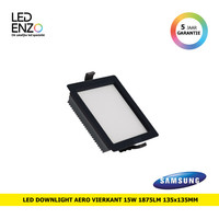 thumb-Downlight New Aero Slim Vierkant SAMSUNG LED 15W 130 lm/W (URG17) LIFUD Zwart Zaag maat 135x135 mm-1