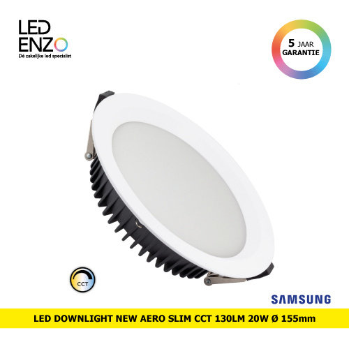 LED Downlight Color New Aero Slim CCT Selecteerbaar (UGR19) Lifud  20W 